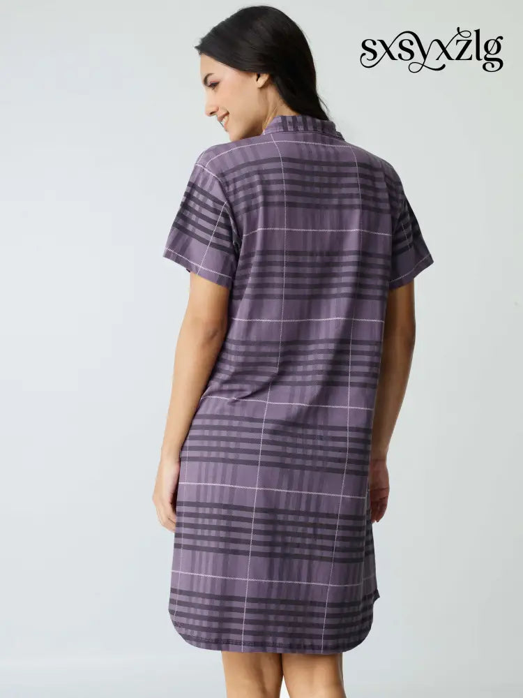 Classic Chex Cotton Knits Sleep Shirt - Shirt Sleeps