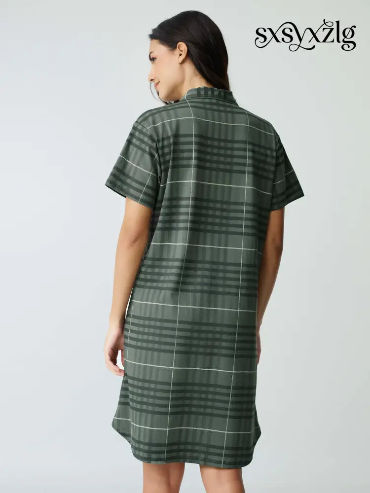 Classic Chex Cotton Knits Sleep Shirt - Shirt Sleeps