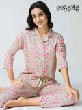 Dream away Cotton Knits Collared PJ Set - Collar Pajama