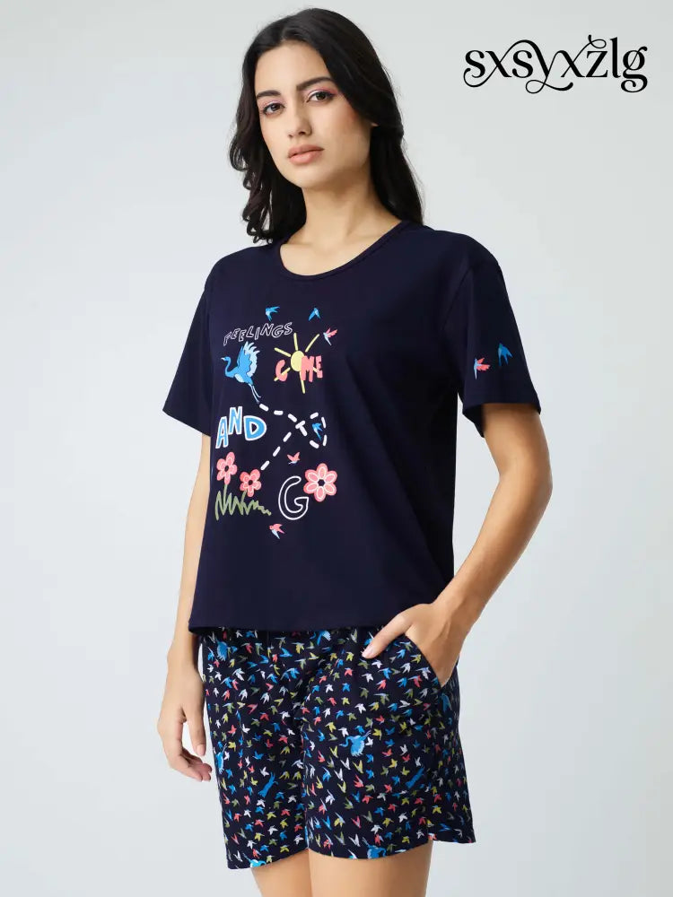 Fly Away Cotton Knits Shorts set - Short Set