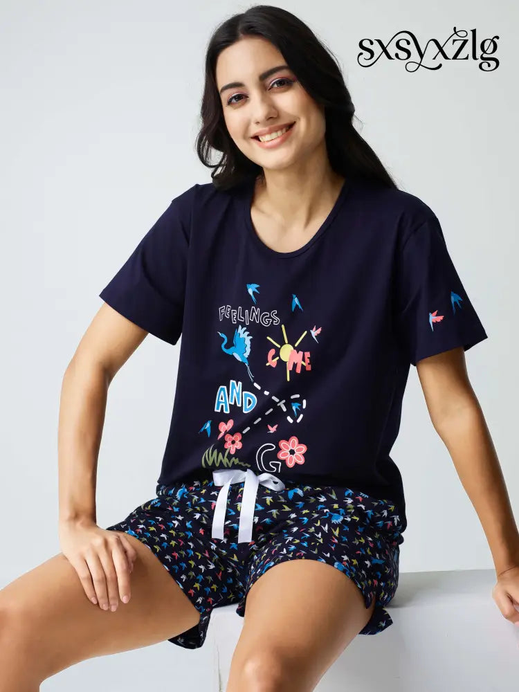 Fly Away Cotton Knits Shorts set - Short Set