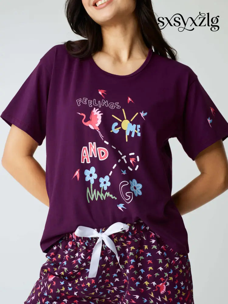 Fly Away Cotton Knits Shorts set - Short Set