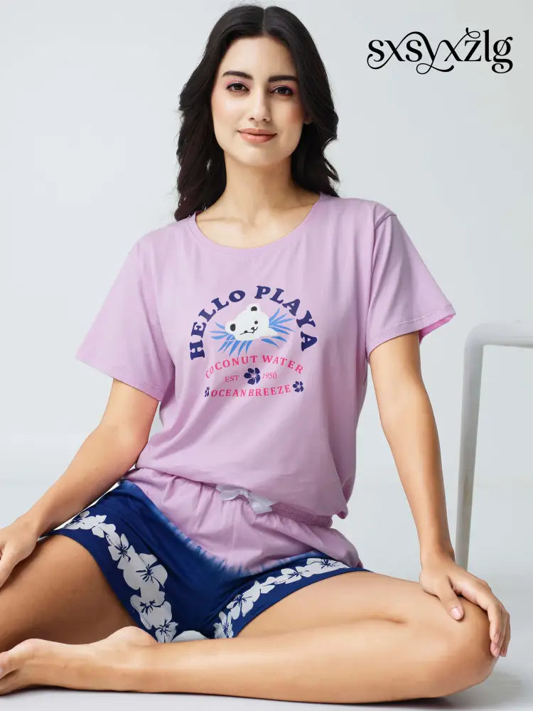 Ocean Breeze Cotton Knits Shorts set - Short Set