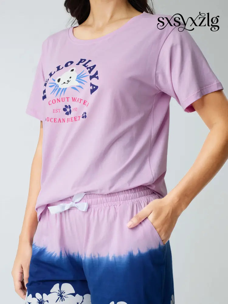 Ocean Breeze Cotton Knits Shorts set - Short Set