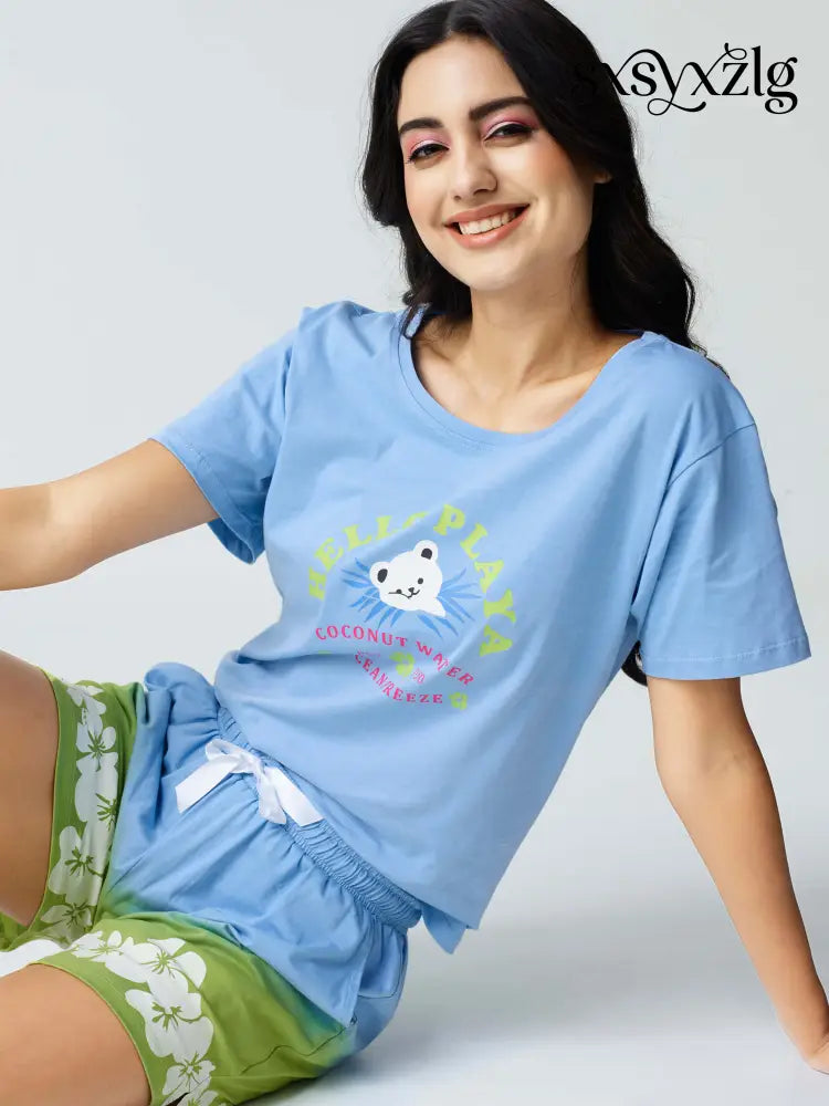 Ocean Breeze Cotton Knits Shorts set - Short Set