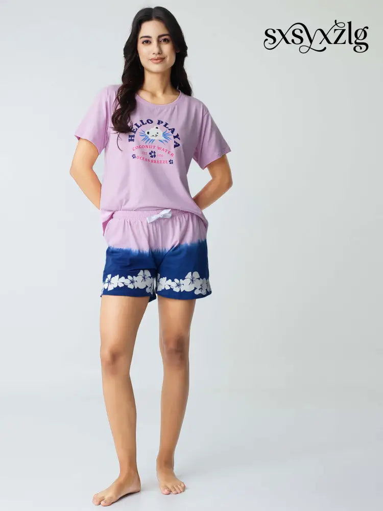 Ocean Breeze Cotton Knits Shorts set - Short Set