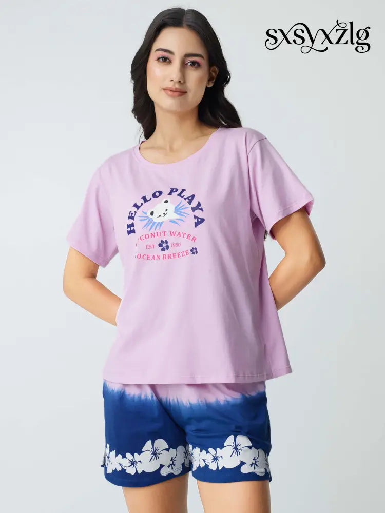 Ocean Breeze Cotton Knits Shorts set - Short Set