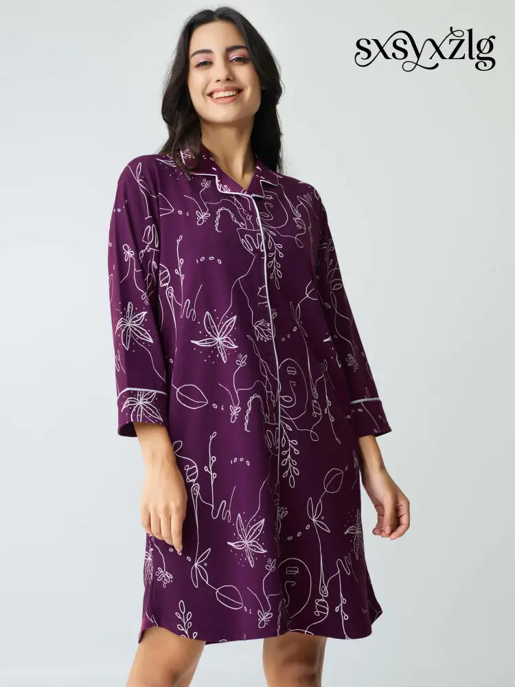 Positive Minds Cotton Knits Sleep Shirt - Shirt Sleeps