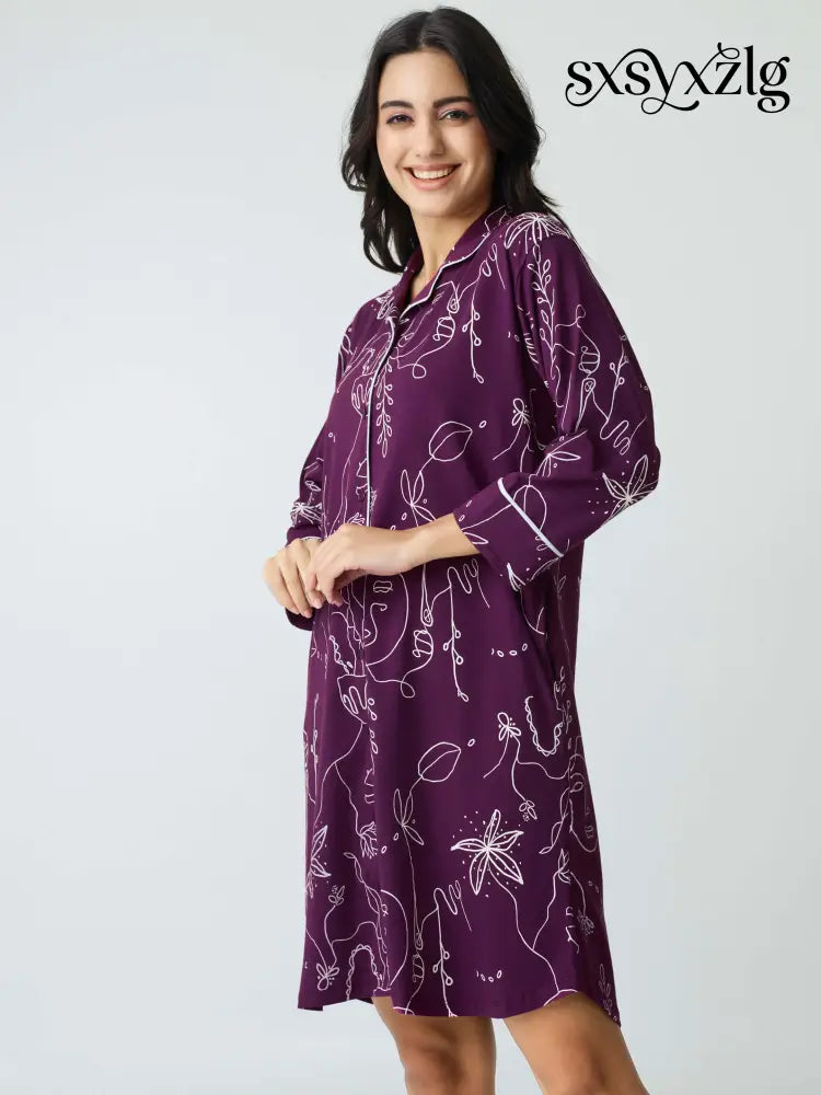 Positive Minds Cotton Knits Sleep Shirt - Shirt Sleeps