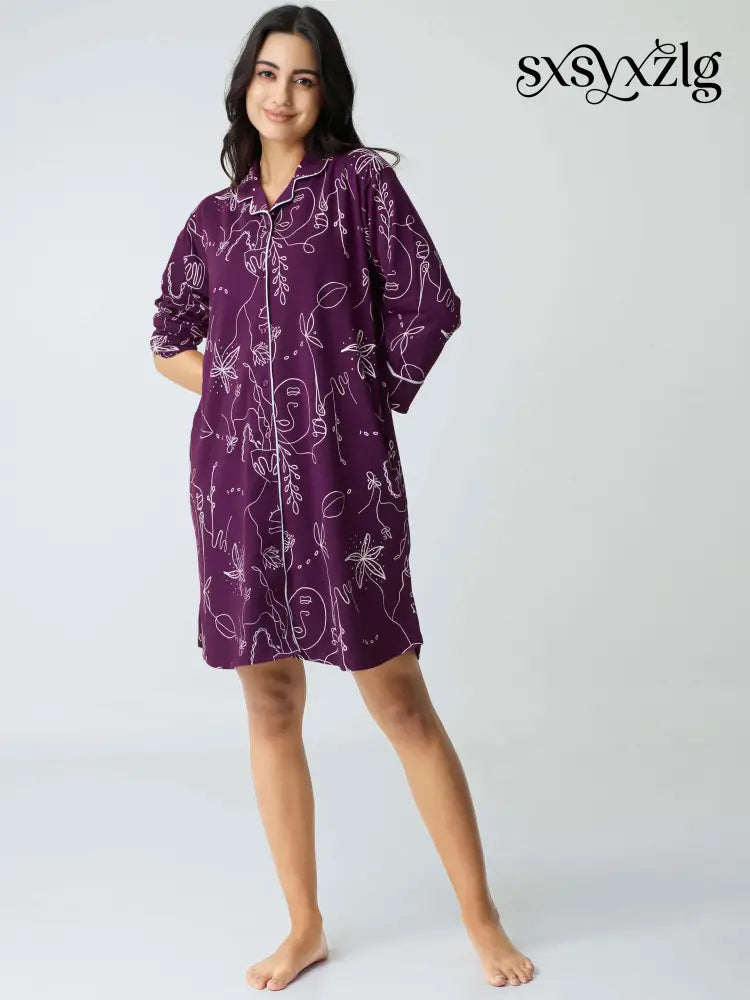 Positive Minds Cotton Knits Sleep Shirt - Shirt Sleeps