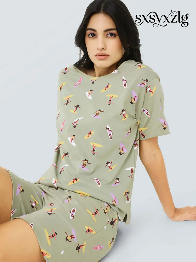Sea Surf Cotton Knits Shorts set - Short Set