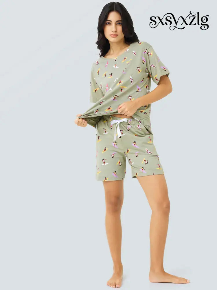 Sea Surf Cotton Knits Shorts set - Short Set