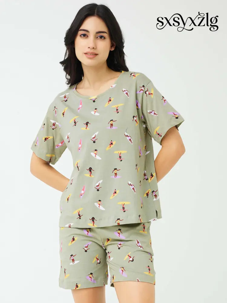 Sea Surf Cotton Knits Shorts set - Short Set