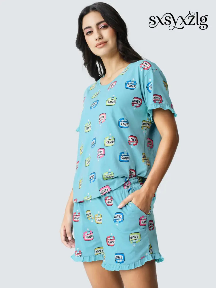 Sweet Candy Cotton Knits Shorts set - Short Set