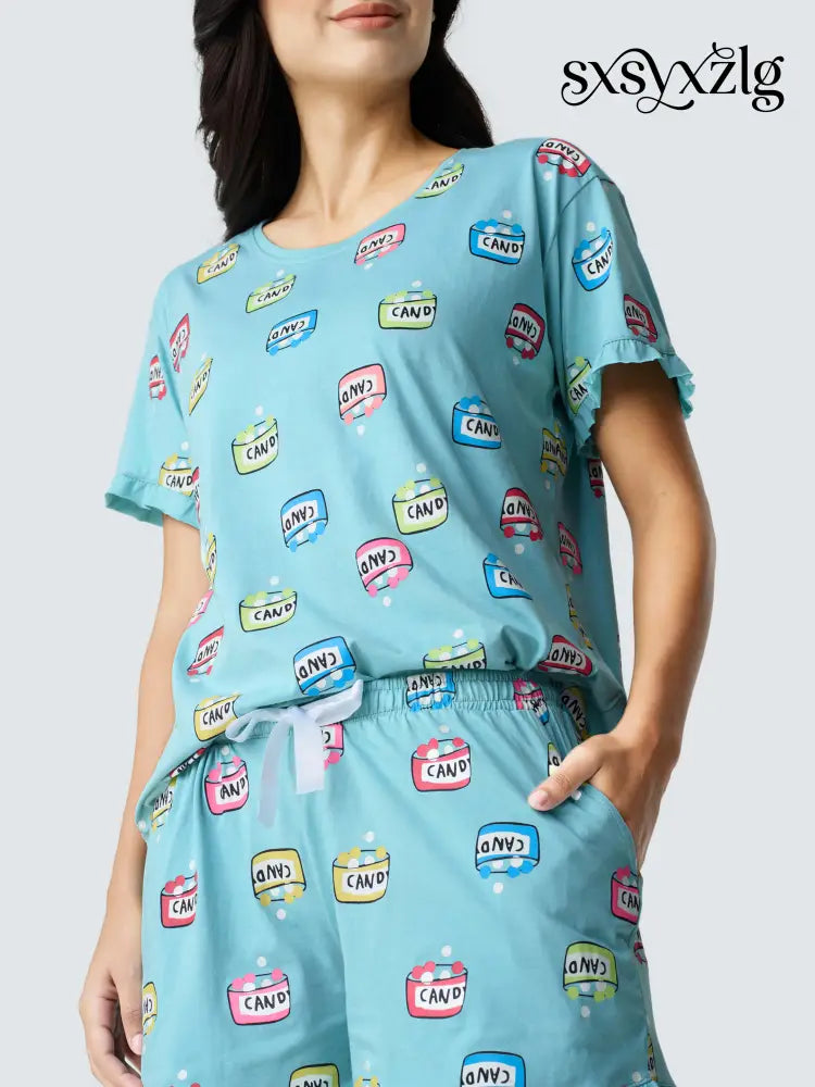 Sweet Candy Cotton Knits Shorts set - Short Set