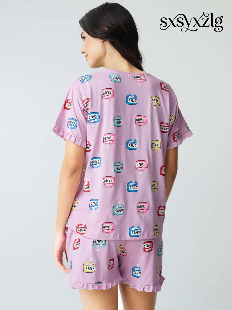Sweet Candy Cotton Knits Shorts set - Short Set