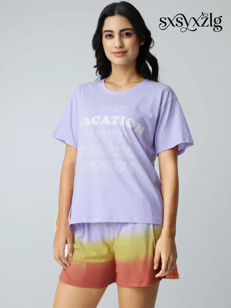 Vacation Cotton Knits Shorts set - Short Set