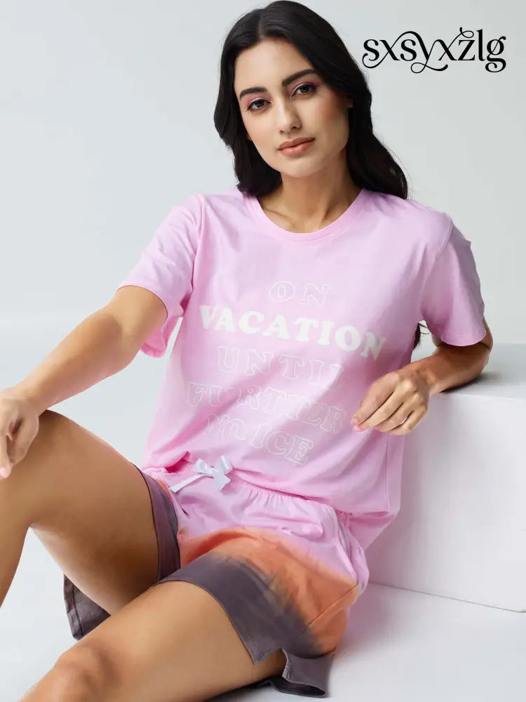 Vacation Cotton Knits Shorts set - Short Set