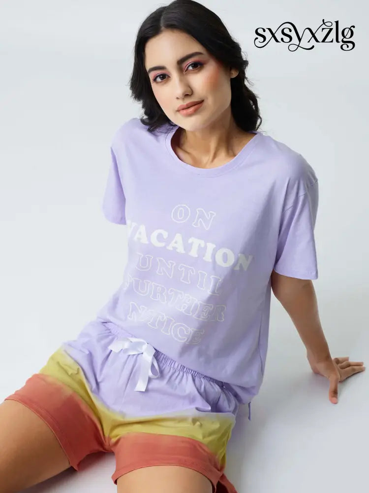 Vacation Cotton Knits Shorts set - Short Set