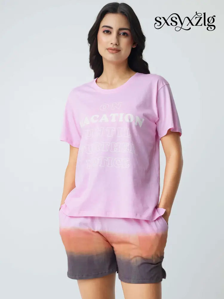 Vacation Cotton Knits Shorts set - Short Set