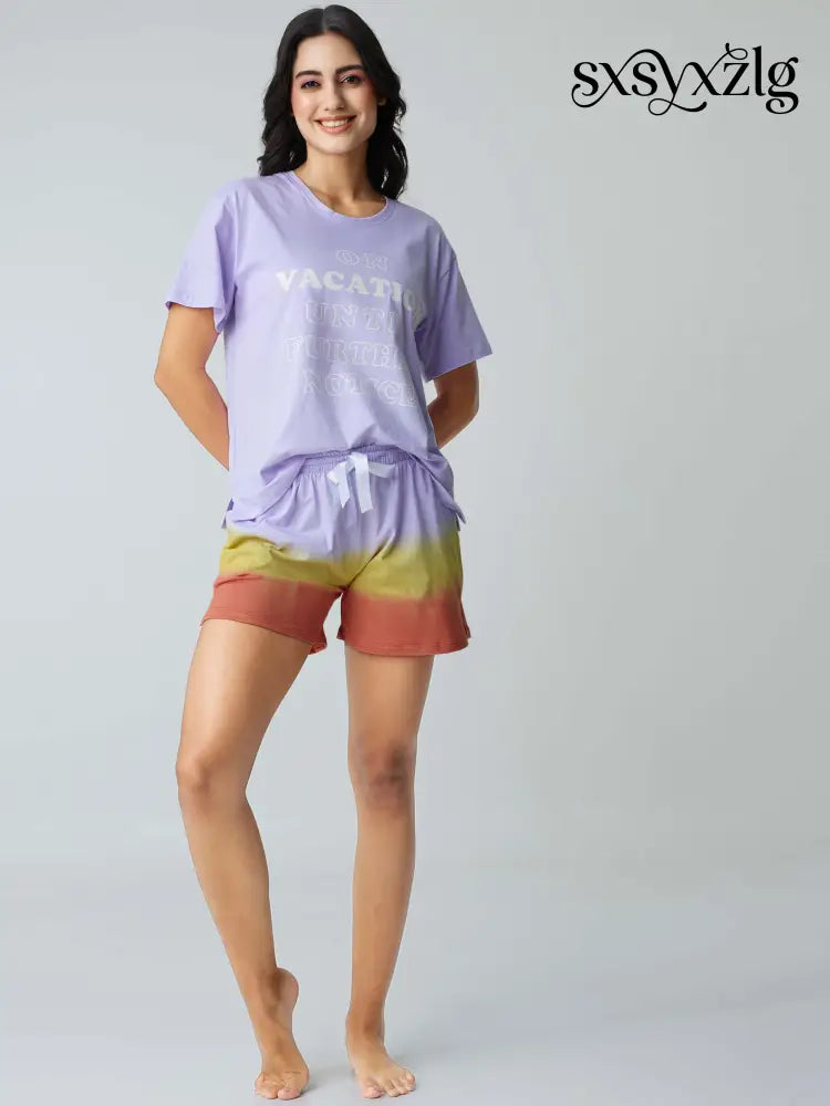 Vacation Cotton Knits Shorts set - Short Set