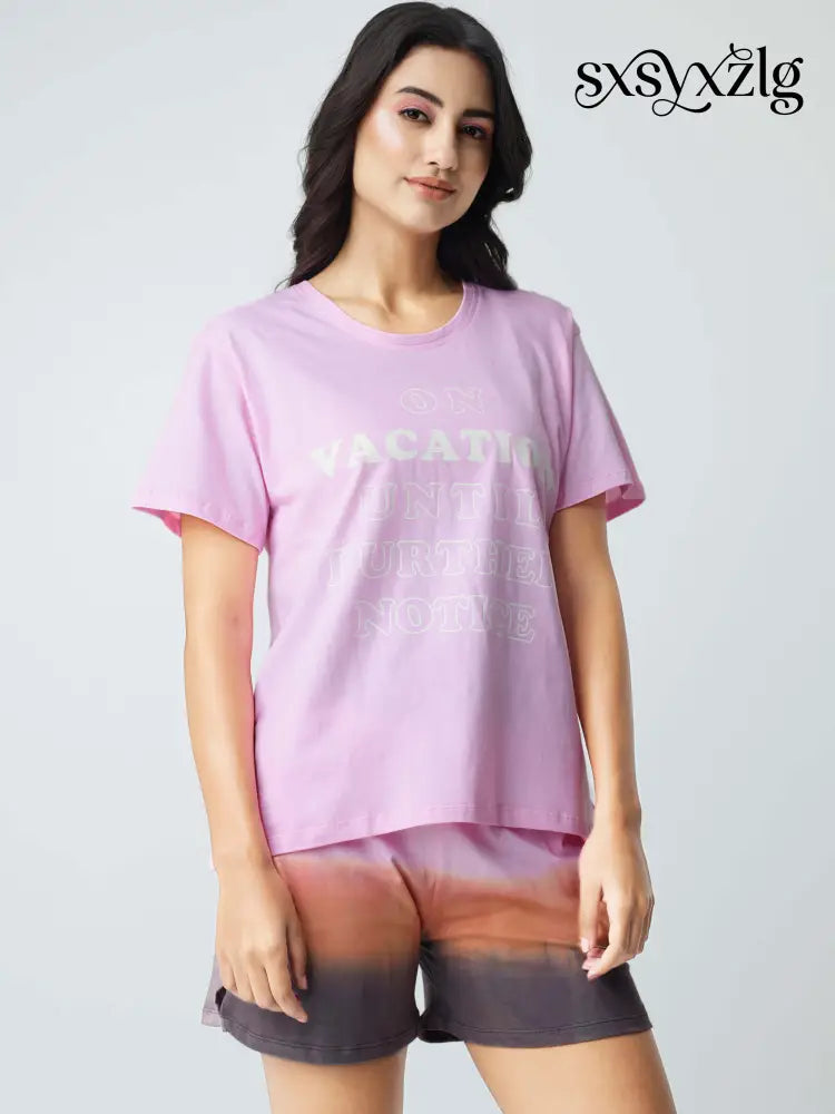 Vacation Cotton Knits Shorts set - Short Set