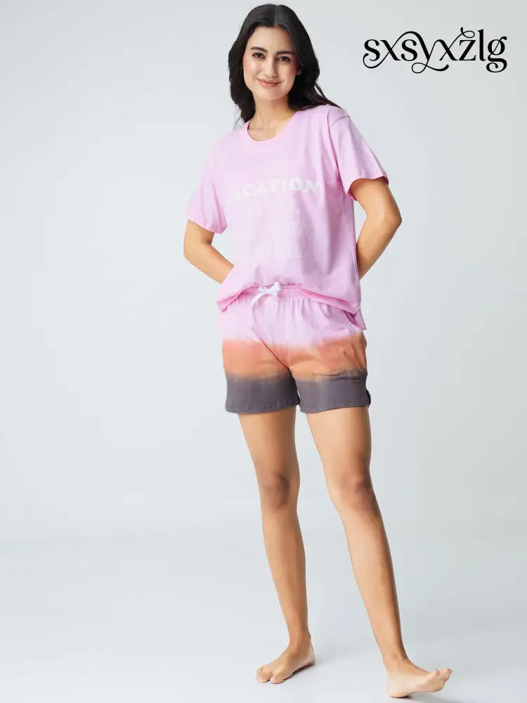 Vacation Cotton Knits Shorts set - Short Set